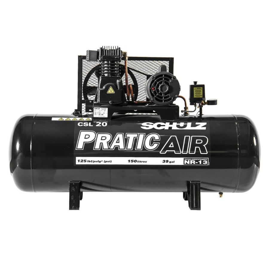 Compressor de Ar Pratic Air CSL 20/150 Monofásico – Schulz